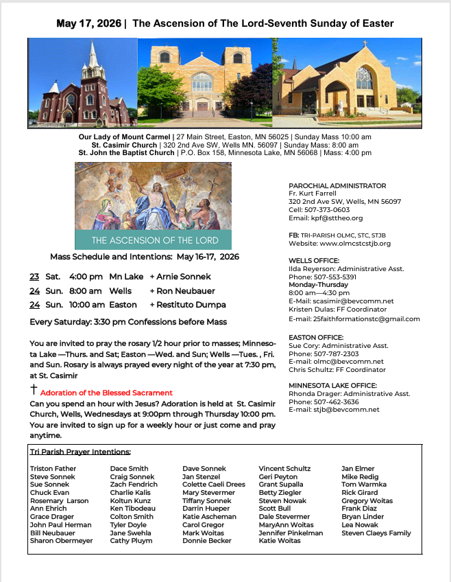 Front cover of bulletin 5.17.2026