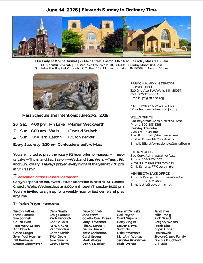 Front cover of bulletin 6.14.2026
